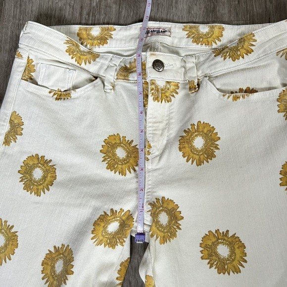 Women’s GUESS Collection Floral Skinny Ankle Jean Sunflower Cropped Pants Sz 30 - Picture 8 of 15